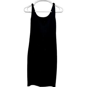 Zara Knotted Strap Knit Dress Women's Medium Fall Winter‎ Collection Black Mini